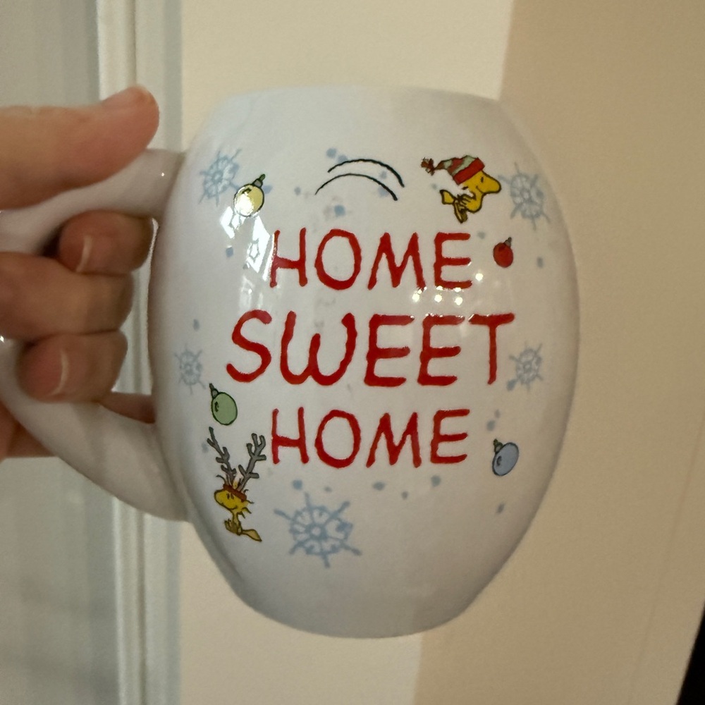 Vandor Peanuts Snoopy Woodstock Home Sweet Home Christmas Mug Vintage Style